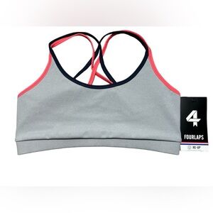Fourlaps Vitality Sports Bra activewear‎ workout bra Silver size small